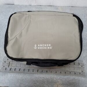 Anchor Hocking Insulated Thermal Food Carrier Bag Tan Black‎ 16x11x3